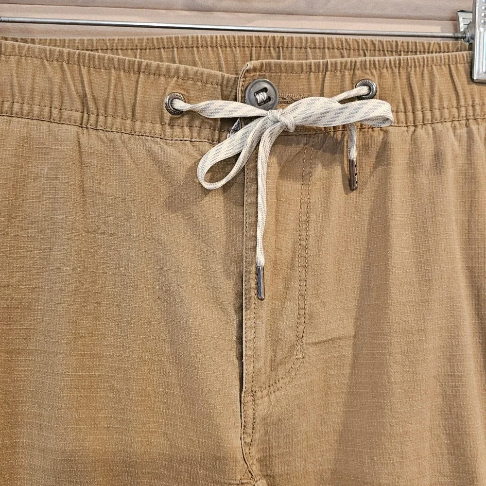 Vuori Ripstop Climber Pants Mens XL Tan Khaki Stretch Elastic Waist V412 - Picture 4 of 8